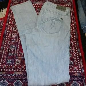Anthro Level 99 Kasey skinny striped jeans Sz 29
